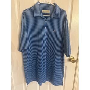 Donald Ross Blue Striped Ridgewood Country Club Performance Golf Polo‎ Size Xl